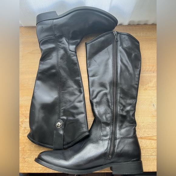 New Frye Melissa Button Inside Zip In Black Size 6B - Picture 4 of 9